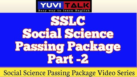 SSLC Social Science Passing Package I Class 10 Social Science Passing Package I Scoring Package