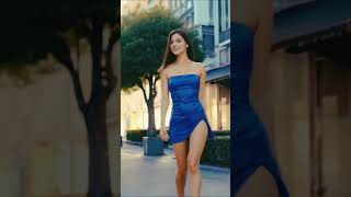 Cobalt Satin Strapless Mini Dress Street Glam In 60 Seconds