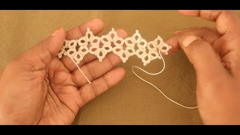 how to make tatting lace using a single shuttle// shuttle tatting// border lace pattern