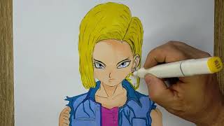 How To Draw Androide 18 - Step By Step Tutorial