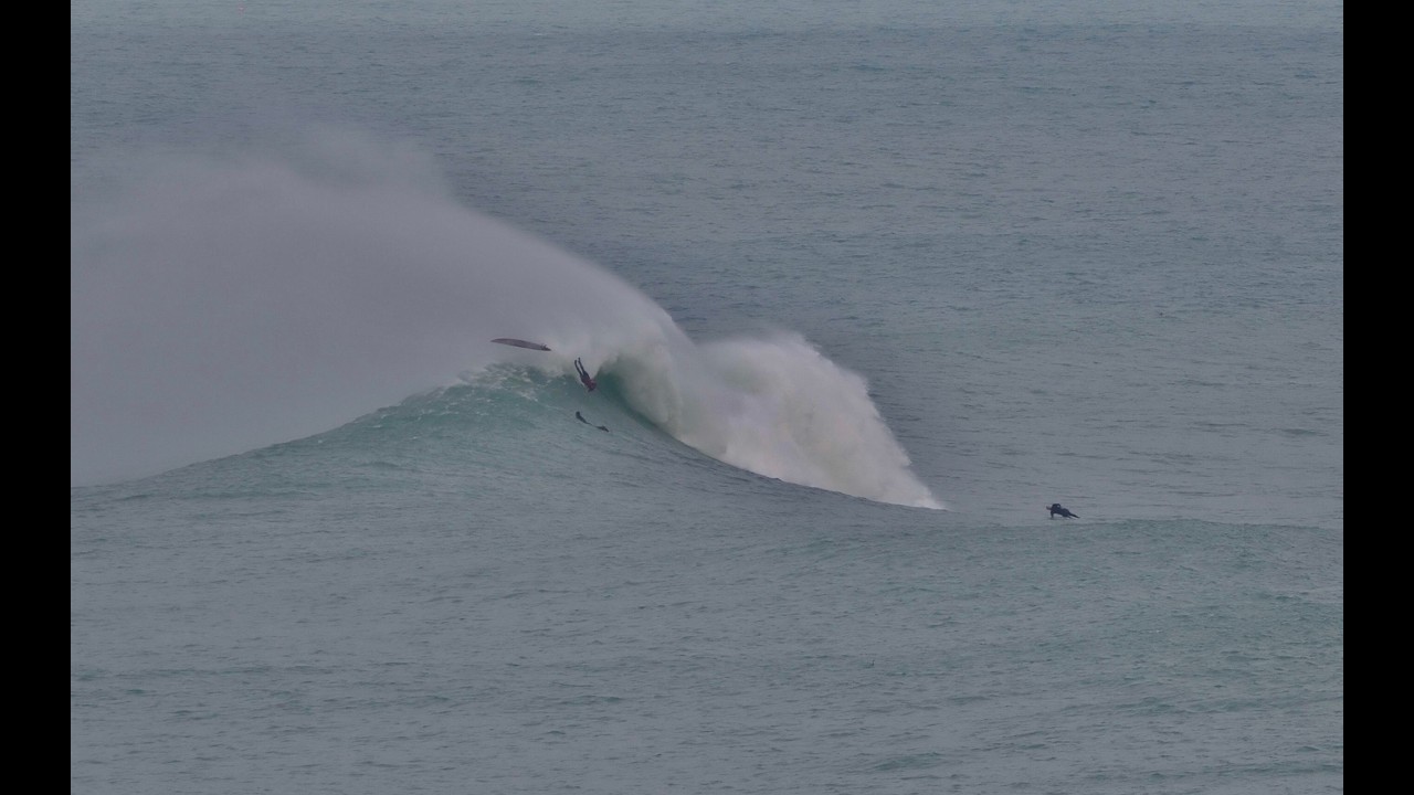Big surf hitting Newquay's Cribbar, 21st December 2025