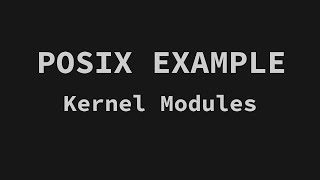 POSIX | Kernel Module