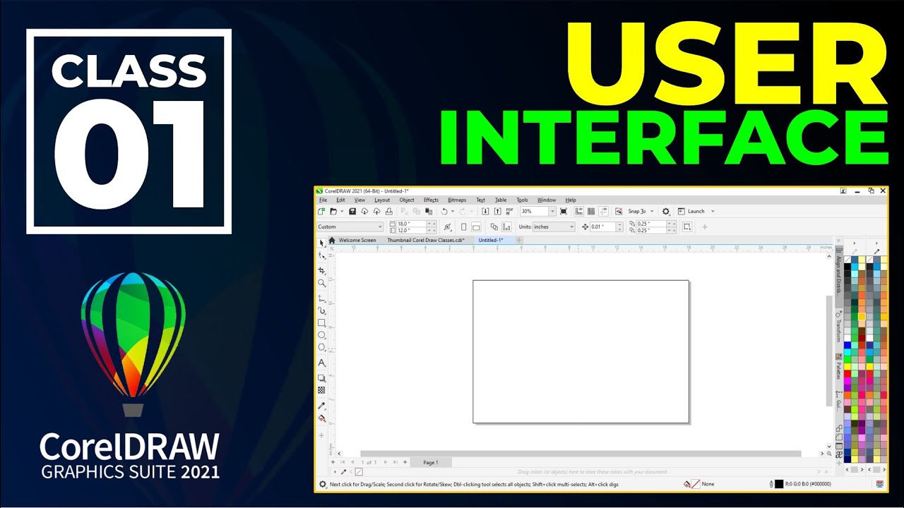 CorelDraw Tutorials | Class 1 | User Interface in Hindi/Urdu - YouTube
