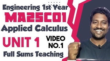 MA25C01|Important Questions|Applied Calculus|Unit1|Example|Sums|Engineering king|