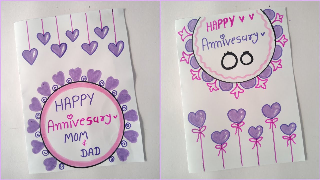 2 easy anniversary card / how to make anniversary greeting card