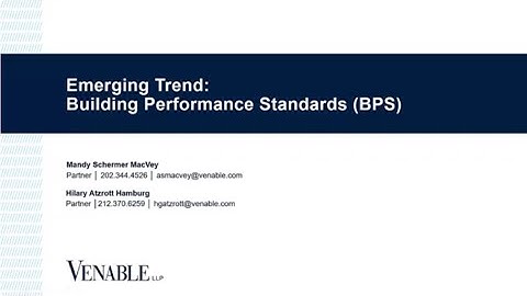 Emerging Trend: Building Performance Standards in the U.S.