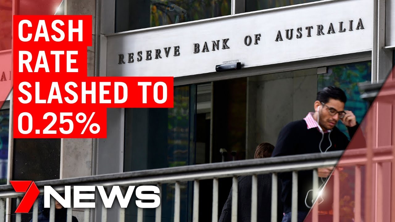 Reserve Bank cuts cash rate to 0.25% | 7NEWS - YouTube