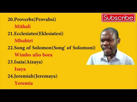 SOMO LA 19 MAJINA YA VITABU VYA BIBLIA AGANO LA KALE