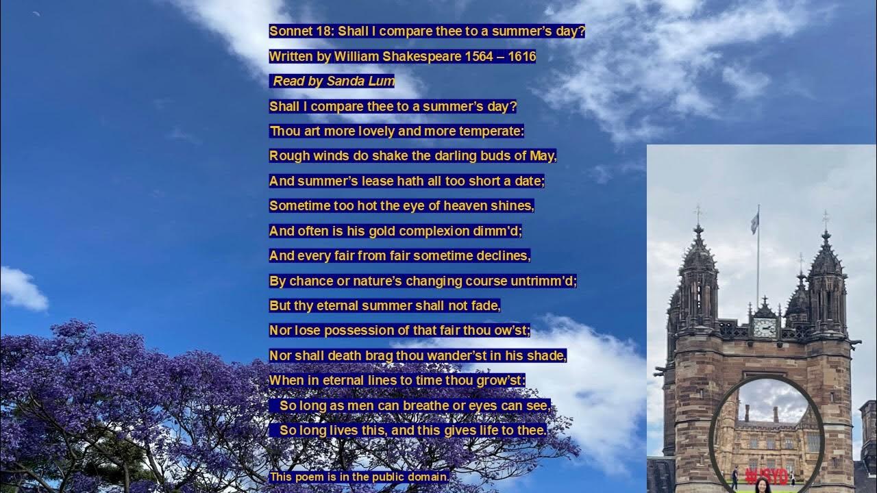 Shakespeare's Sonnet 18: Shall I compare thee to a summer’s day? Shakespeare's Sonnet 18: Shall I compare thee to a summer’s day?