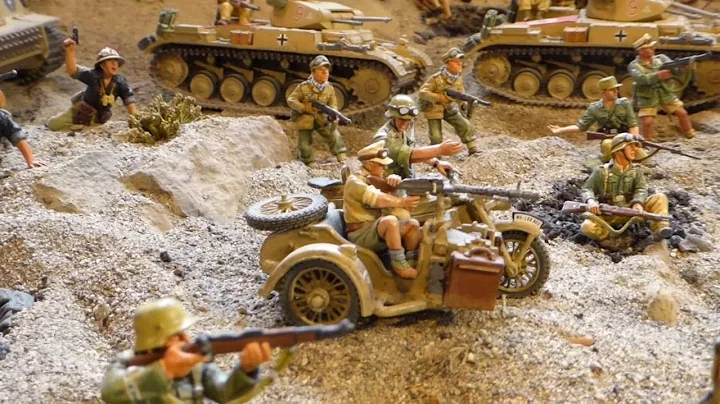WW2 Diorama Afrika Korps attack British 8th Army -...