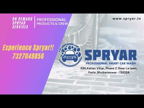 SPRYAR CARWASH BHUBNESWAR -Best  Car wash service in Bhubaneswar - video from Spryar