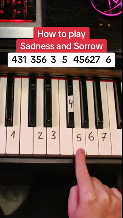 Sadness and Sorrow easy piano tutorial #shorts