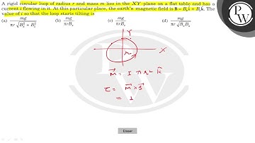 A rigid circular loop of radius \( r \) and mass \( m \) lies in the \( X Y \)-plane on a flat t...