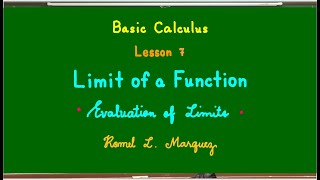 Evaluation of Limits-Algebraic Approach-Exercises-Part 3
