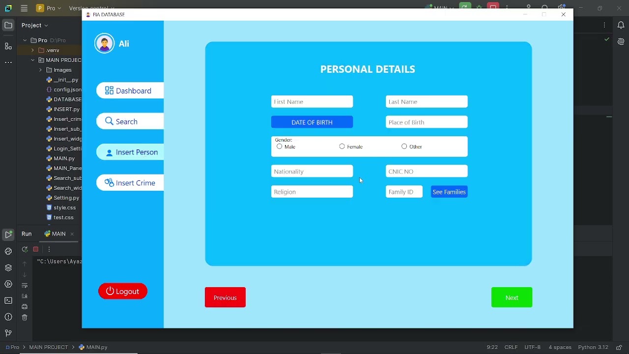 FIA Data Center | Python Socket Programming & PyQt6 Project with MySQL