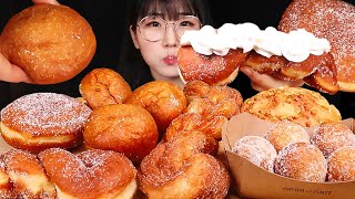 ASMR 쫀득쫄깃한 찹쌀도넛 꽈배기도넛 단팥도넛 츄러스꽈배기 휘핑크림 먹방! STICKY RICE DONUTS TWISTED RED BEAN DONUTS MUKBANG EATING