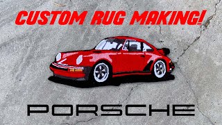 PORSCHE 911 CUSTOM RUG | Full Rug Tufting Timelapse