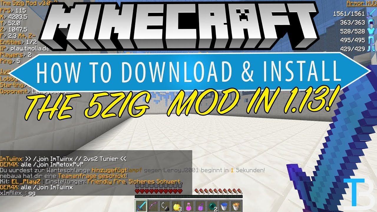 ilt længst træ How To Download & Install The 5Zig Mod in Minecraft 1.13 - YouTube