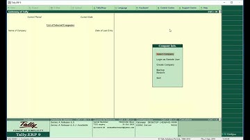 company create, Shut, & Open in Tally erp9.
