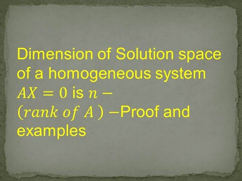 Dimension of Solution