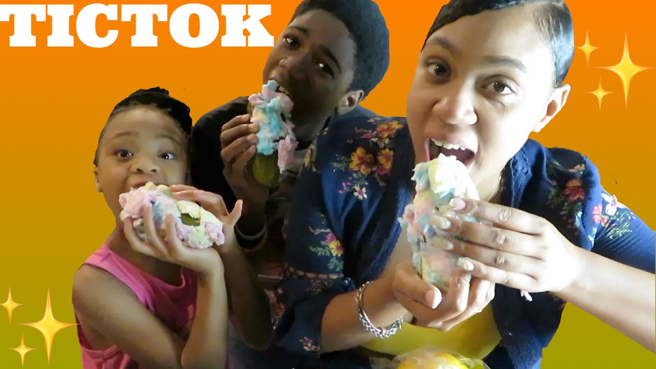 Trying VIRAL Tik Tok Snacks Pickles w/Cotton Candy Bell Pepper w