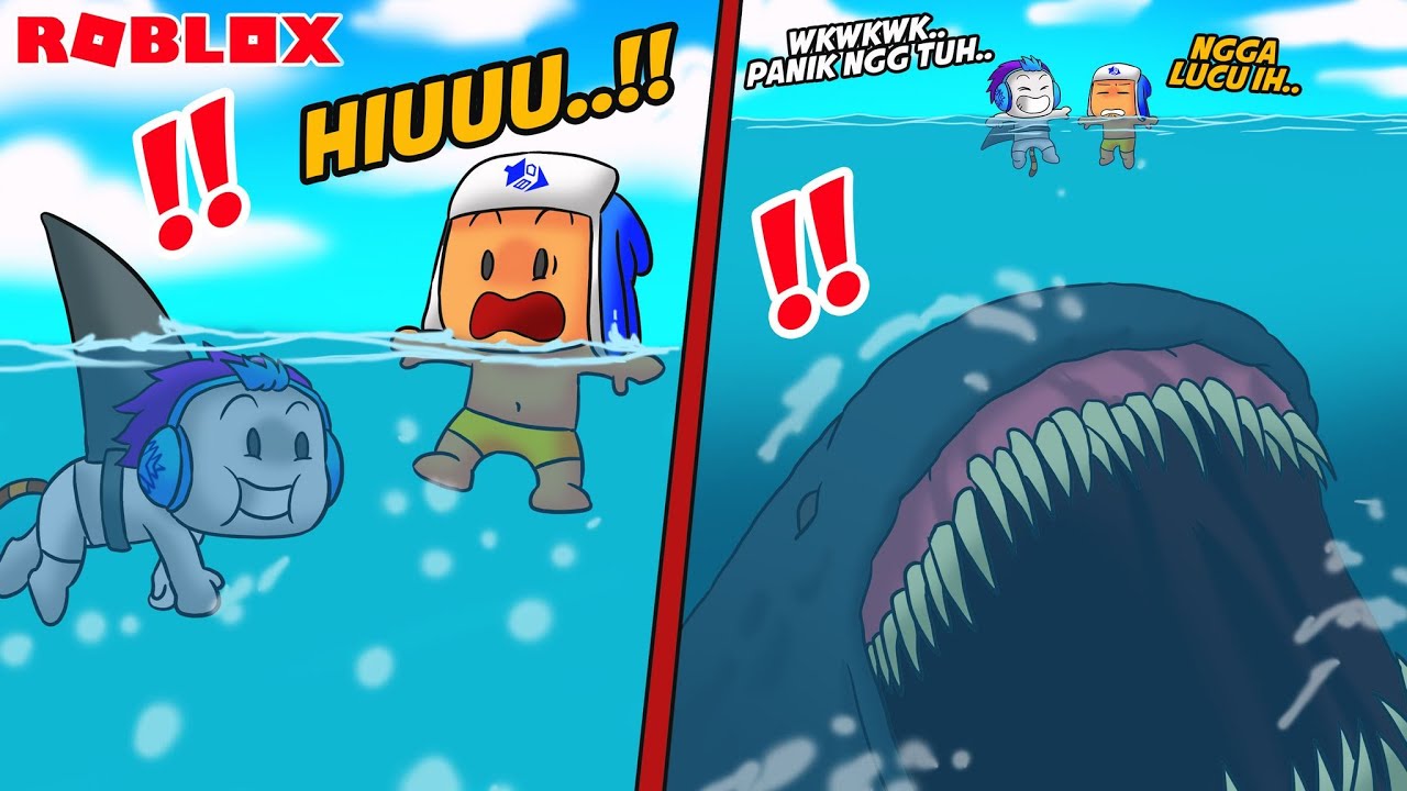 baby-del-nyamar-jadi-ikan-hiu-mocil-takut-di-roblox-youtube