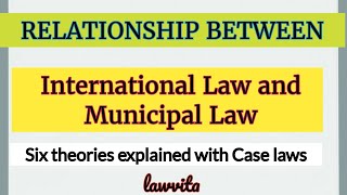 Relationship of International Law and Municipal Law/ International Law lecture notes Lawvita