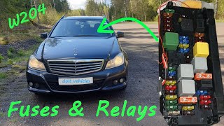 W204 Fuses & Relays Location on Mercedes C180 CDI ( diagram layout )