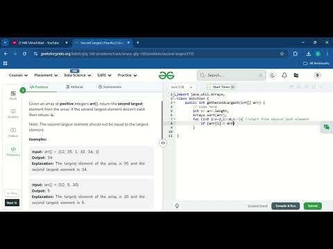 Learn how to find the second largest element efficiently using Java 🔥