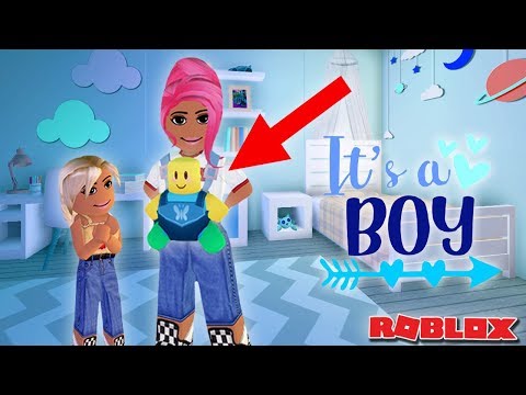 I Adopted A Baby Boy On Roblox Bloxburg Family Roleplay Youtube