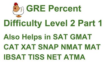 GRE Percent Difficultly level 2 Part 1 | SAT GMAT CAT XAT SNAP NMAT MAT IBSAT TISS NET ATMA