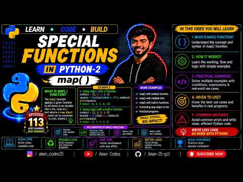 Special Functions in Python -2| map( ) | EP-113