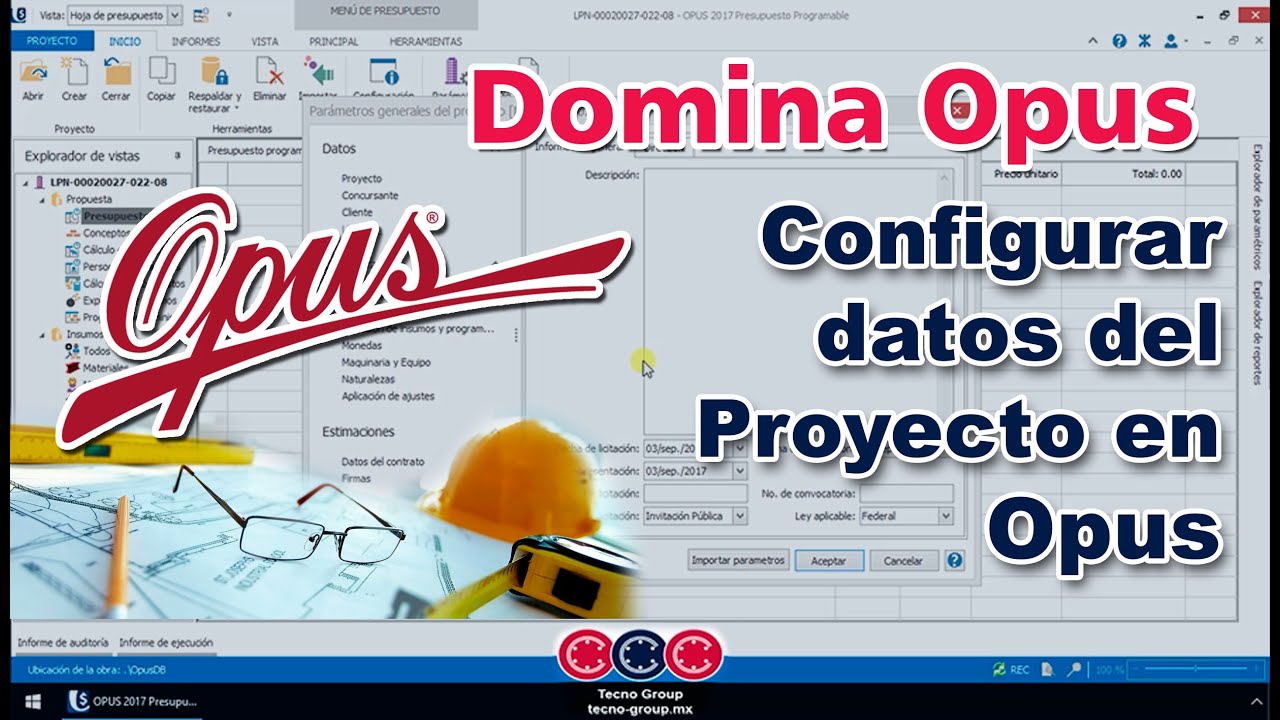 OPUS. Configuración de los datos del proyecto en Opus YouTube