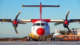 DAT ATR-42 startup and landing at Stord Airport, Jan. 2021