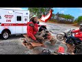 Dislocated his shoulder dirt biking sent to emergency room