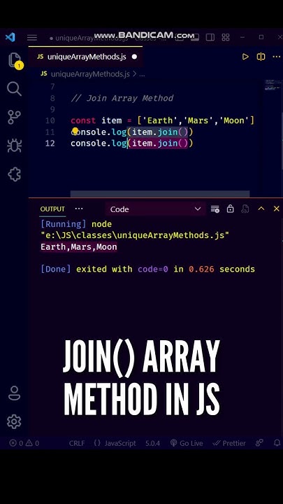 😍😍 COOL Array join() Method in JavaScript ES6 is just awesome! #shorts ...