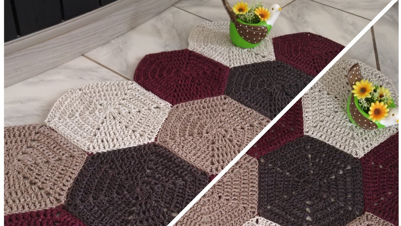 FIZ O TAPETE HEXÁGONO ..O QUERIDINHO DO MOMENTO ❤️ #tapetehexagono