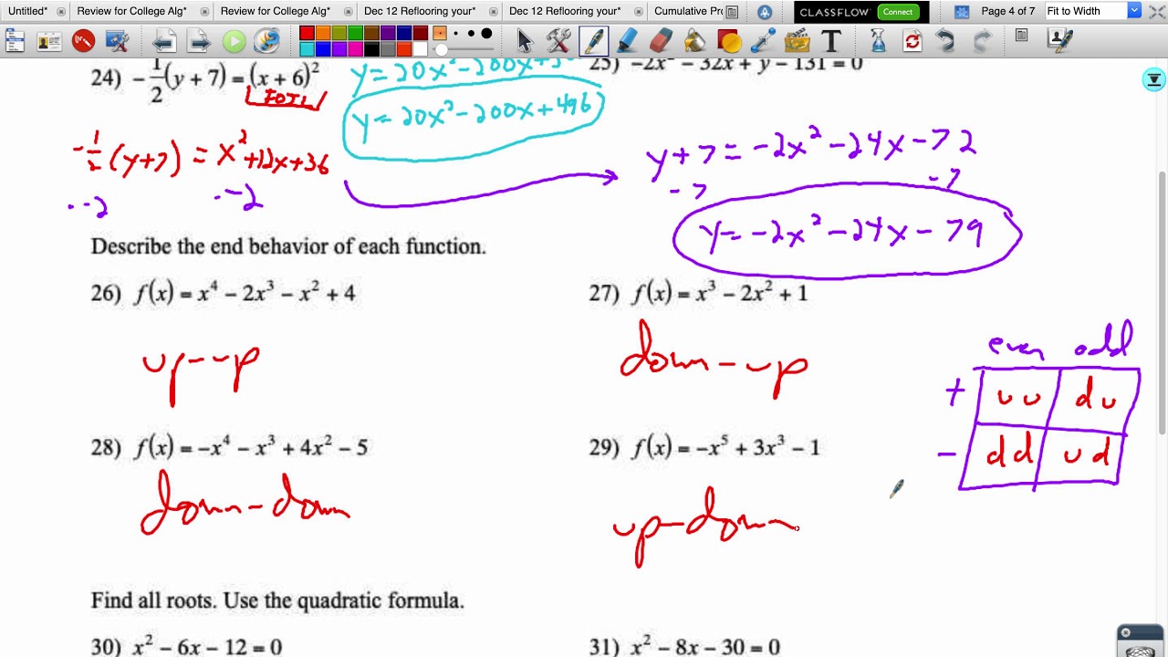  College Algebra Final Review Part 2 YouTube