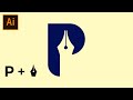 P logo design tutorial  adobe illustrator logo design tutorial