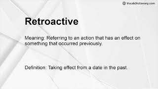 Retroactive Meaning