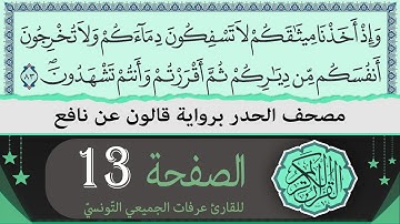 ختمة القران الكريم حدرا برواية قالون عن نافع | الصفحة 13 | القارئ عرفات الجميعي التونسي