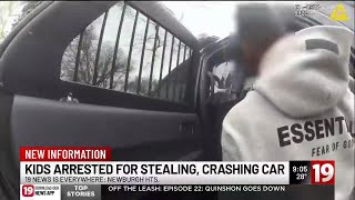BODY CAMERA VIDEO: Arrest of young kids who crashed car
