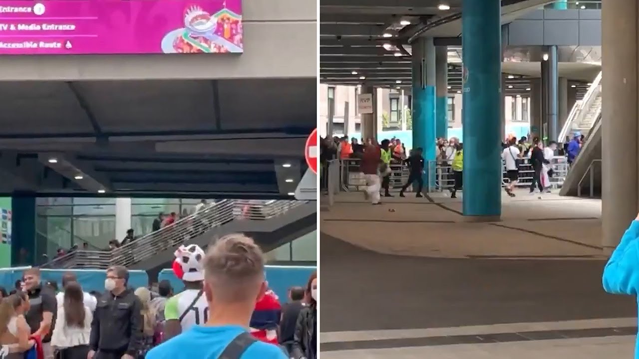 Euro 2020: Fans storm security gate, enter Wembley Stadium before ...