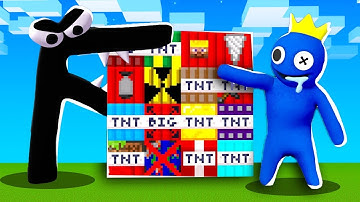 Minecraft: MORE TNT MOD (20 CRAZY TNTS) - DESTROYING ALPHABET LORE (F) AND RAINBOW FRIENDS (Blue)