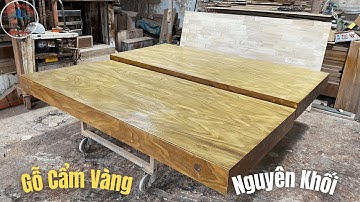 Chiếu Ngựa Nguyên Khối - Gỗ Cẩm Vàng | 2 Tấm ( Dài 240, Rộng 220, Độ dày 16cm )