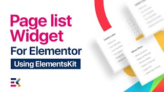 Advanced Page List widget for Elementor | Elementskit all in one addon