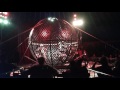 3 motorbikes in ball of death circus stunt full performance