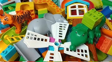 Satisfying Building Blocks Marble Run ASMR #134 tree house elephant many animals live10