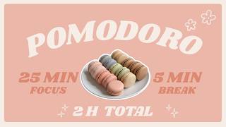 macarons 2HR 25/5 pomodoro timer🍡🩷 | cozy lofi music | study with me