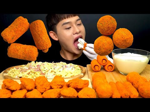 ASMR “BHC 핫뿌링클” 핫뿌링순살치킨 치즈볼 치즈스틱 핫도그 먹방~!! Spicy Chicken Spicy Cheese Ball Cheese Stick MuKBang~!!